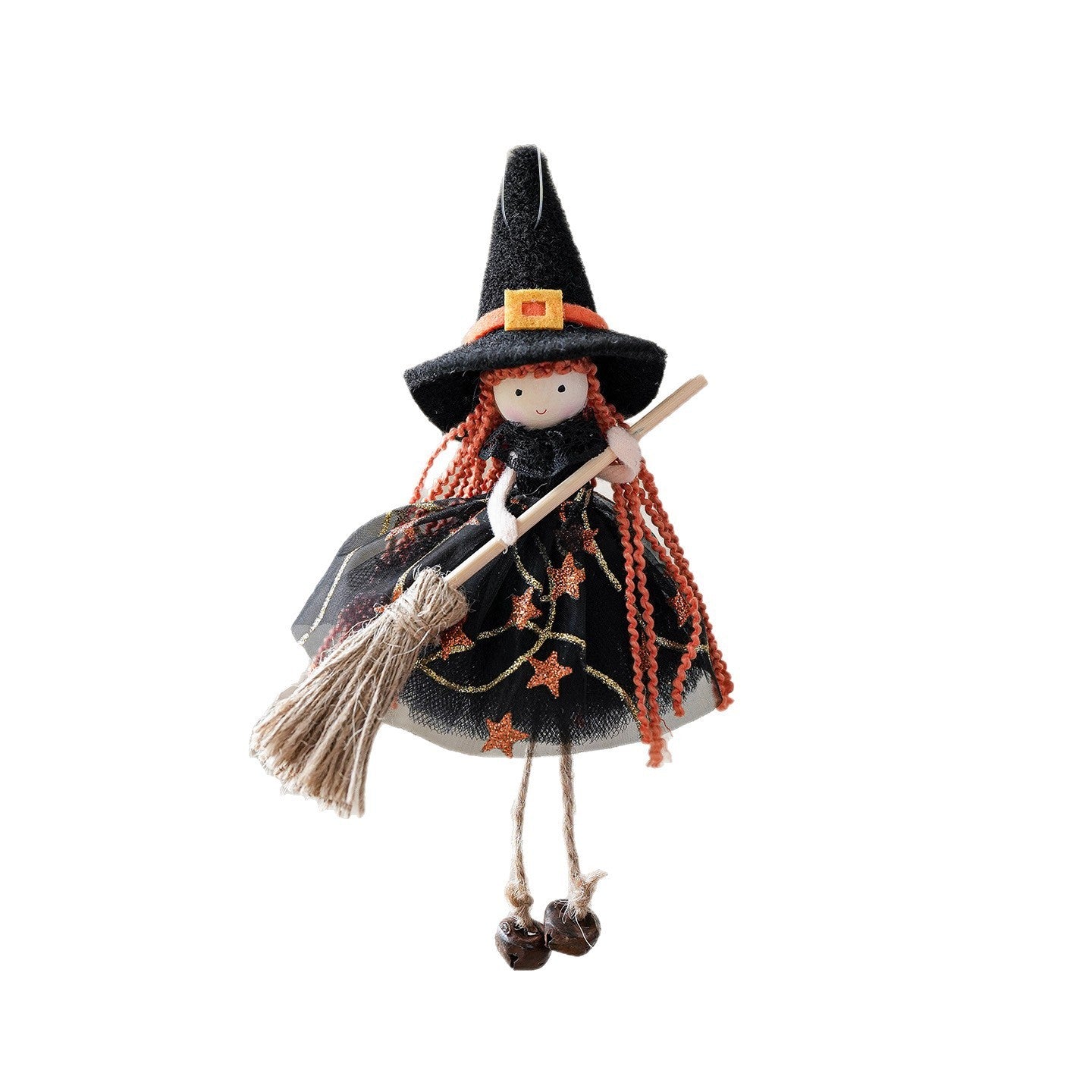 Mesh Broom Girl Angel Christmas Tree Pendant