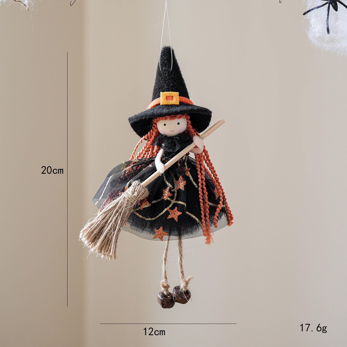 Mesh Broom Girl Angel Christmas Tree Pendant