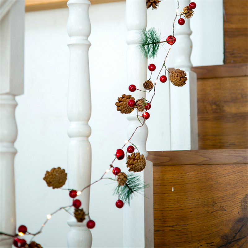 Warm White Pine Cone Star String Lights