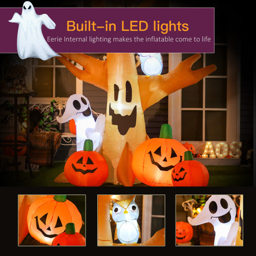 Haunted Tree With Owl/Ghost/Pumpkins