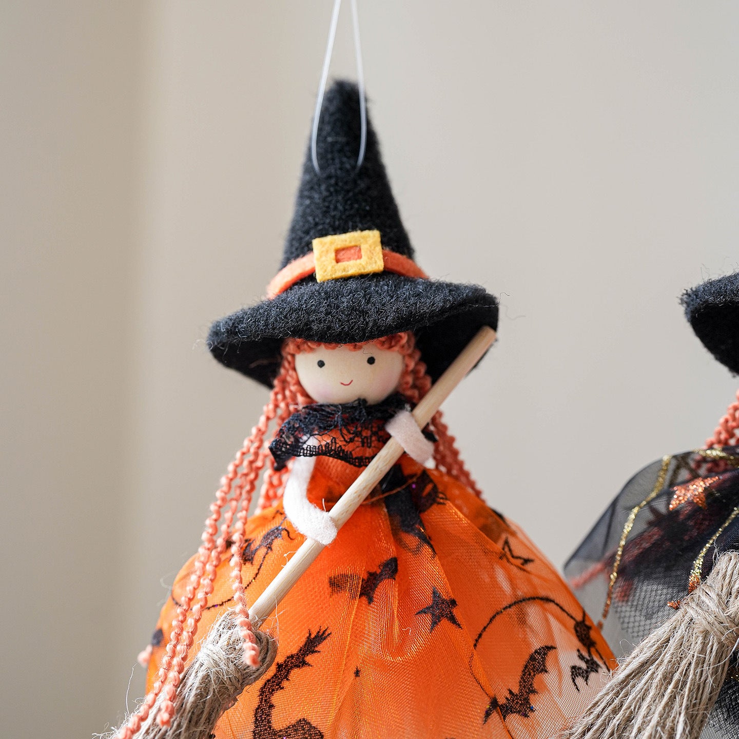 Mesh Broom Girl Angel Christmas Tree Pendant