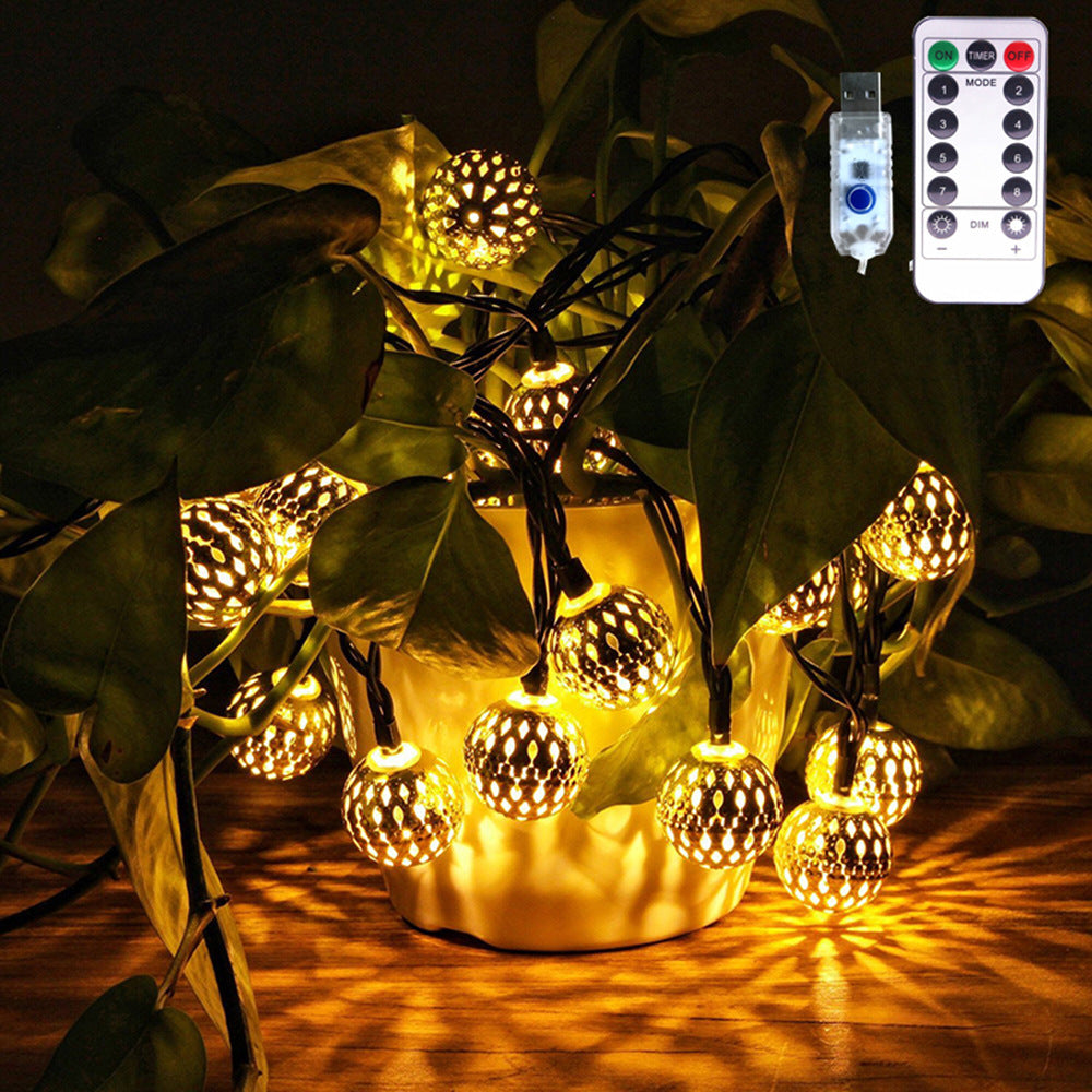 USB Eight Functions Remote Control Colorful Ball Christmas Lights