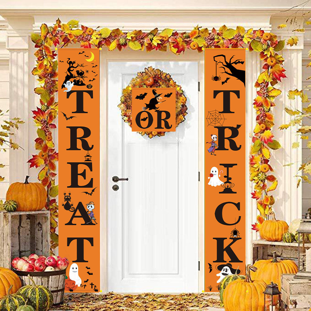 Outdoor banner Halloween couplets