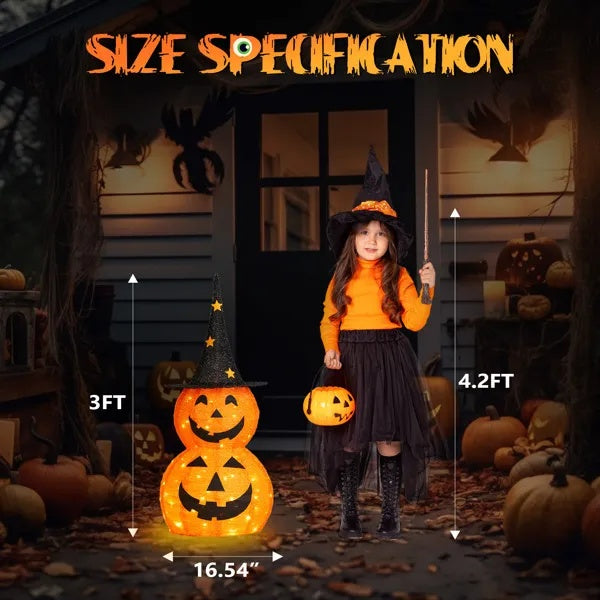 2pcs 3ft Halloween Collapsible Pumpkin