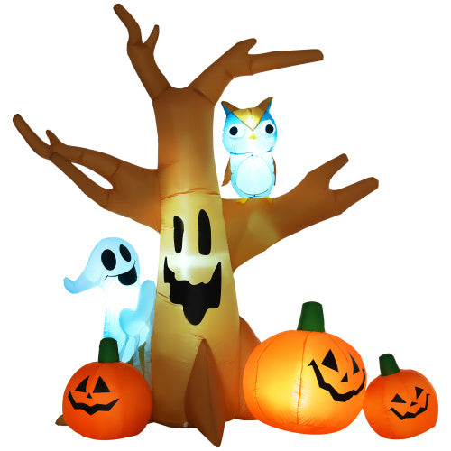 Haunted Tree With Owl/Ghost/Pumpkins