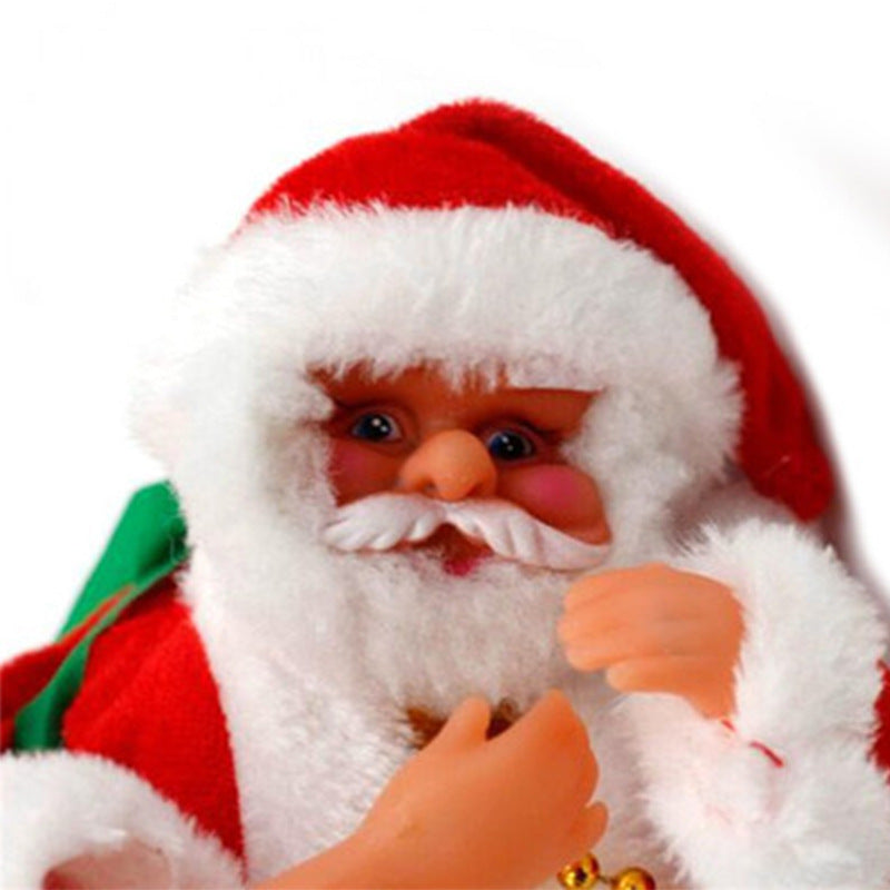 Electric Santa Claus Climbing Red Ladder Doll Toy