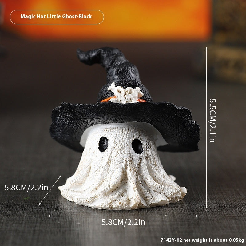 Wizard Hat Ghost Ornaments