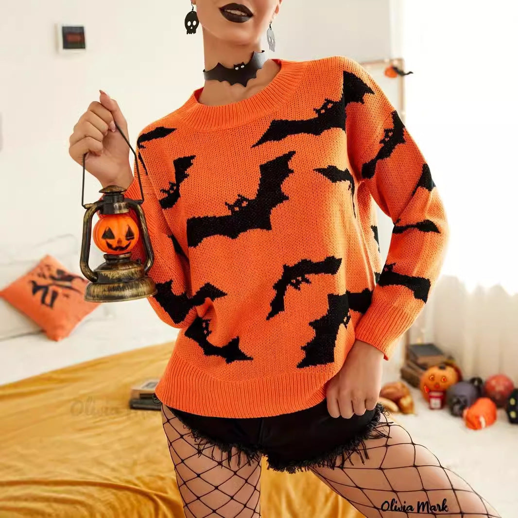 Halloween Brocade Sweater Knitted