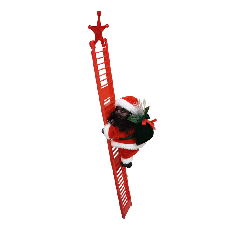 Electric Santa Claus Climbing Red Ladder Doll Toy