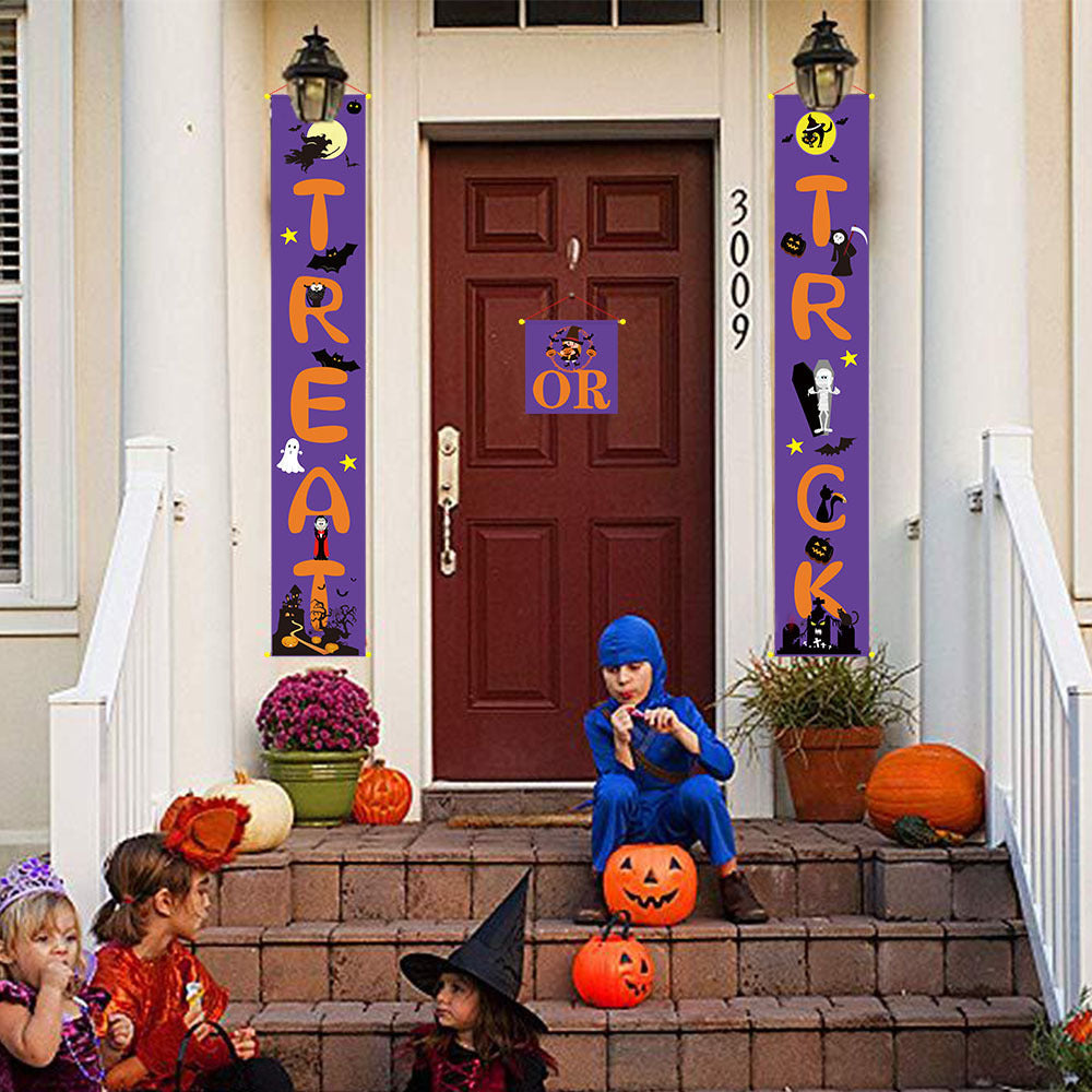 Outdoor banner Halloween couplets