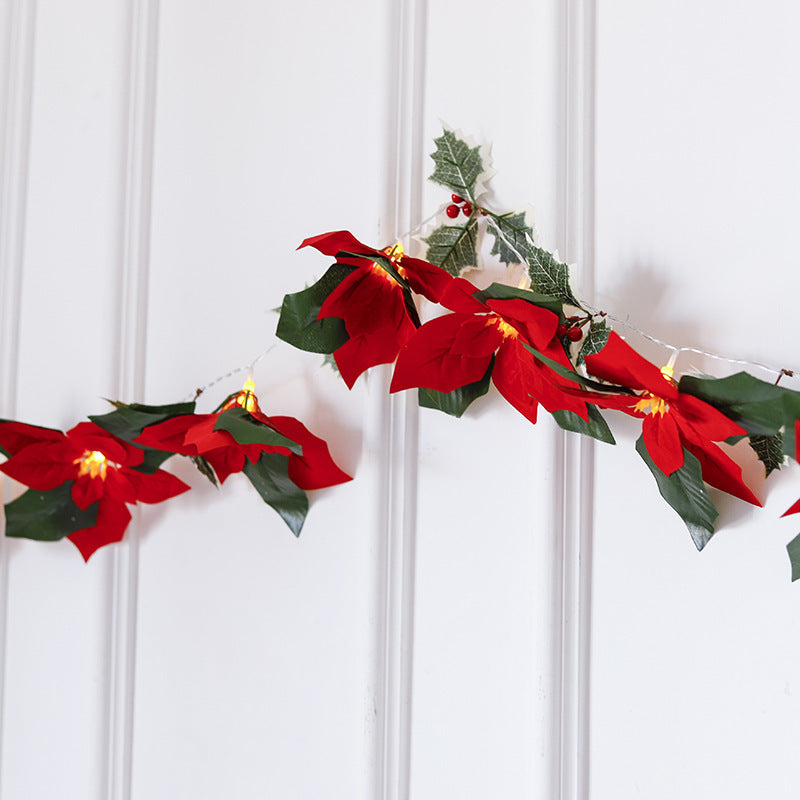Lights With Red Flowers And Red Fruits