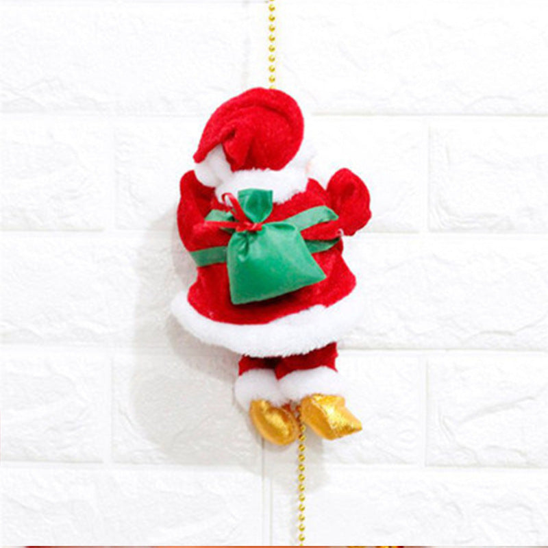 Electric Santa Claus Climbing Red Ladder Doll Toy