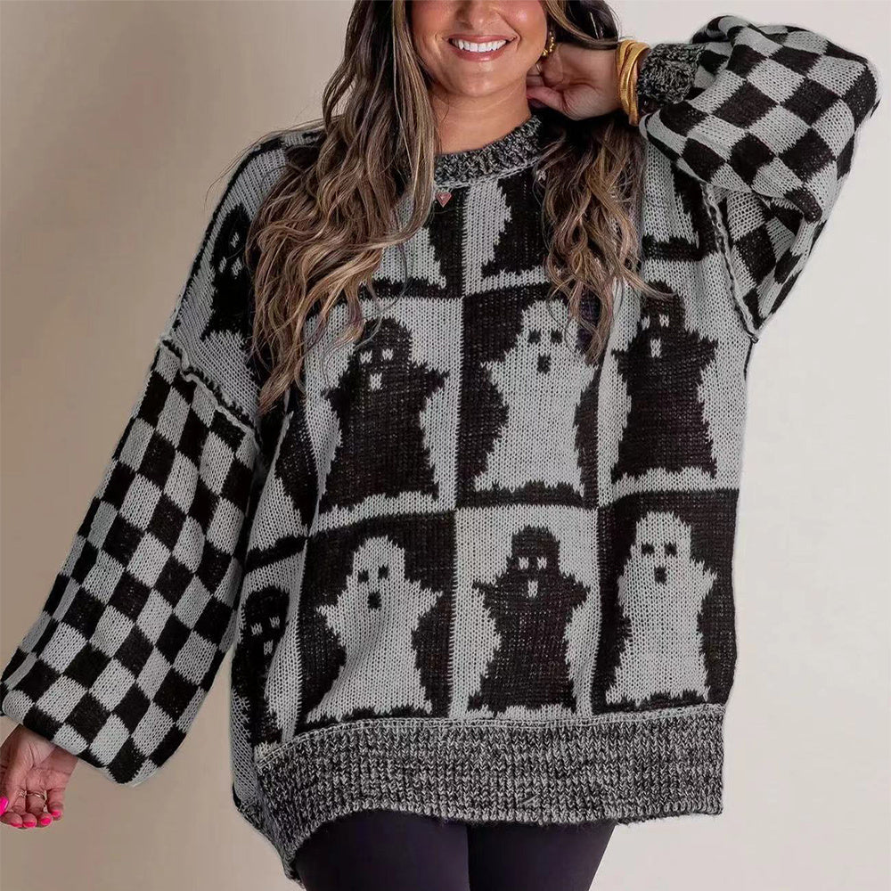 Halloween Cartoon Ghost Sweater