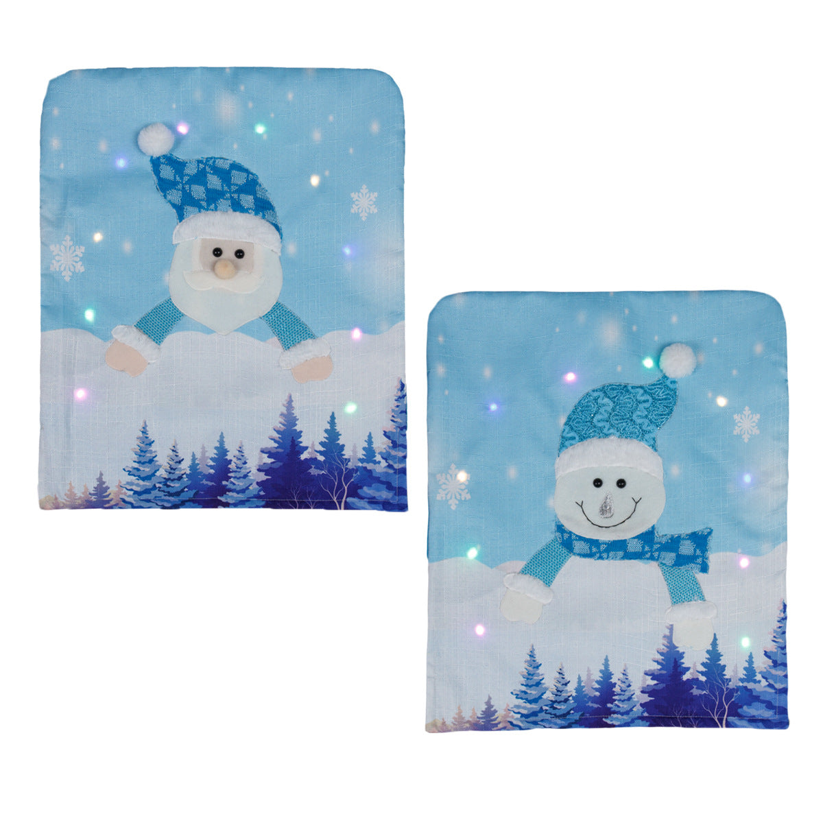 Cross-border New Christmas Chair Cover With Lights In Blue