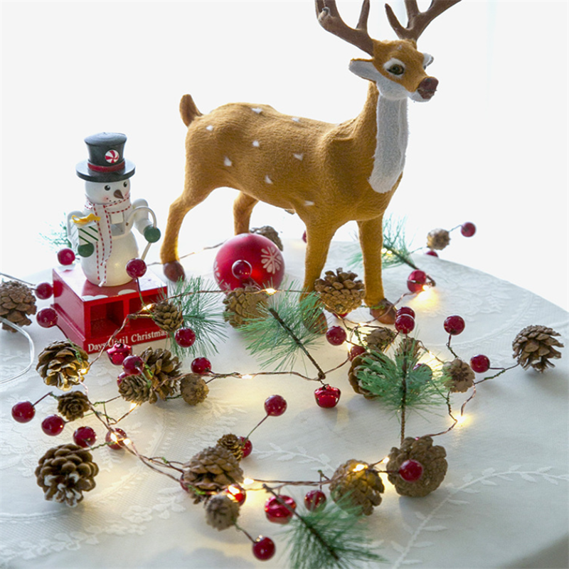 Warm White Pine Cone Star String Lights