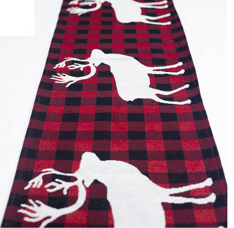 Elk Snowman Table Runner