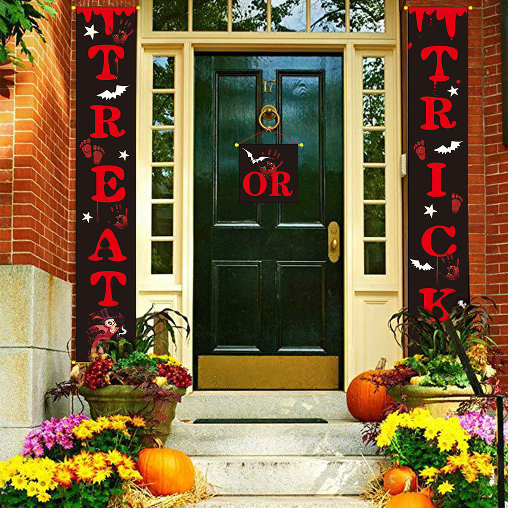Outdoor banner Halloween couplets