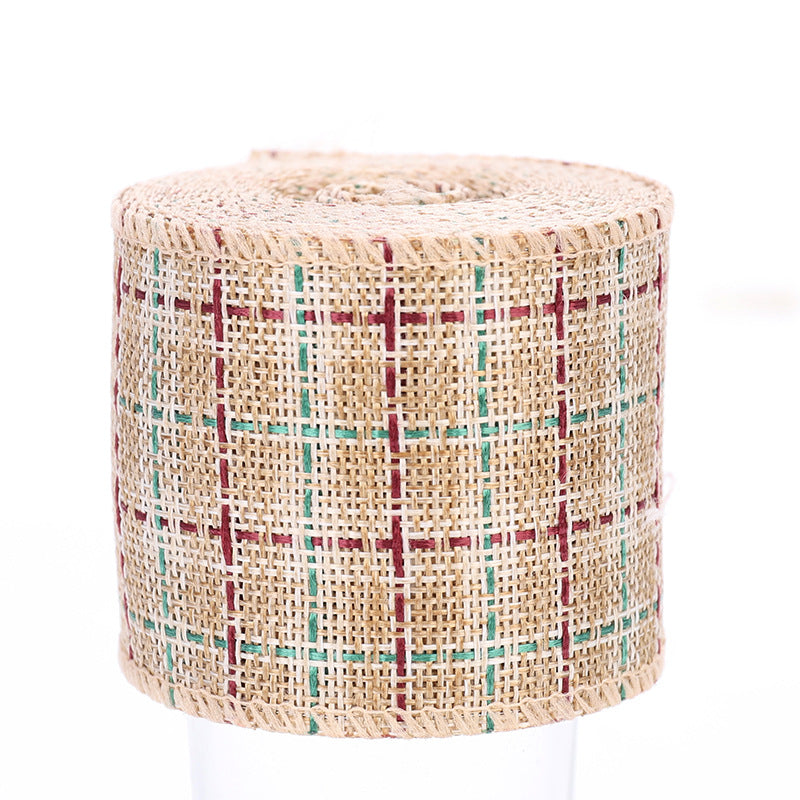 Colorful Lattice Ribbon, Iron Wire Edging