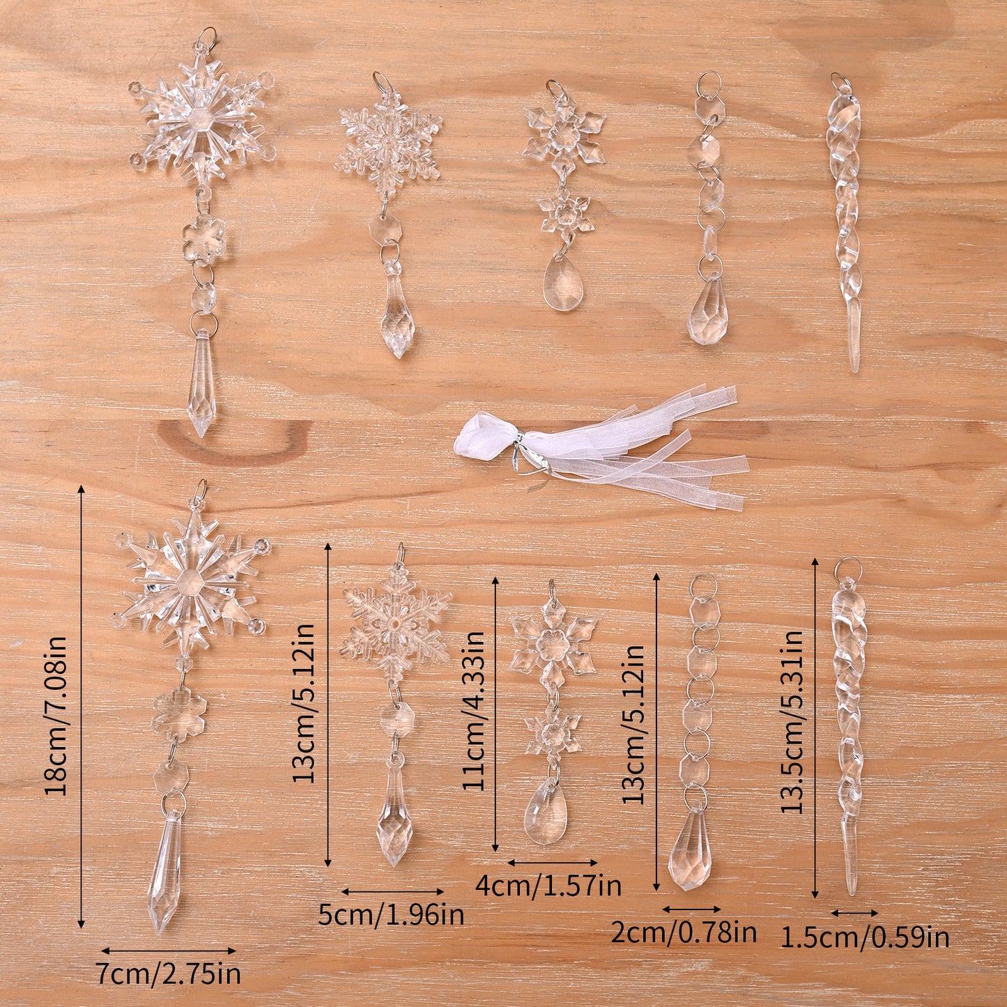 Acrylic Ice Strip Xmas Ornaments