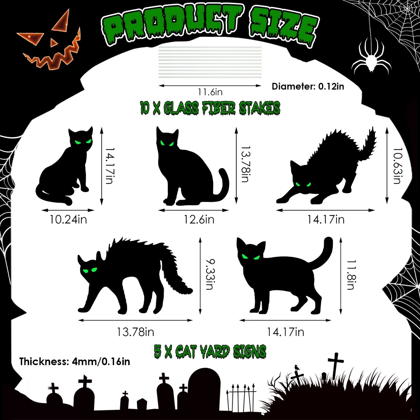 Skull/Tomb/Black Cat Yard Signs