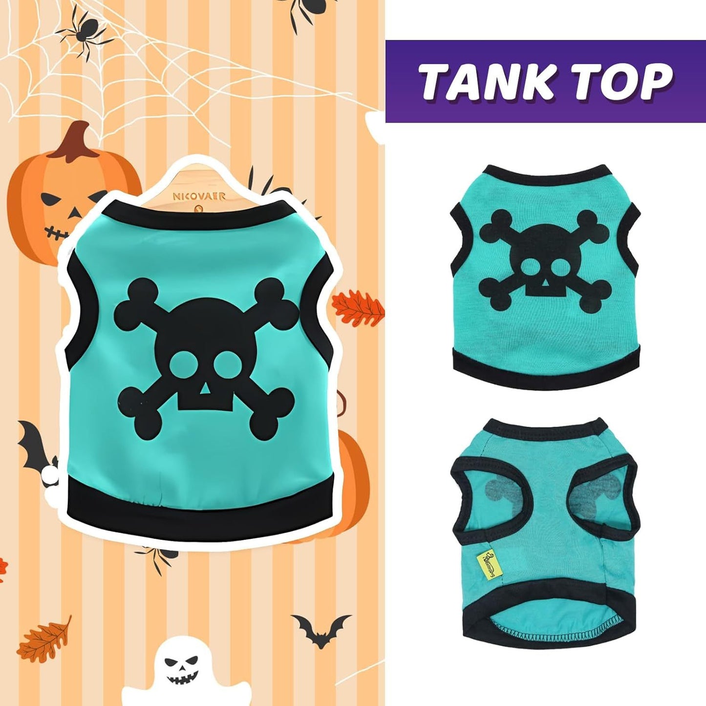 Dog Vest Skull Bones