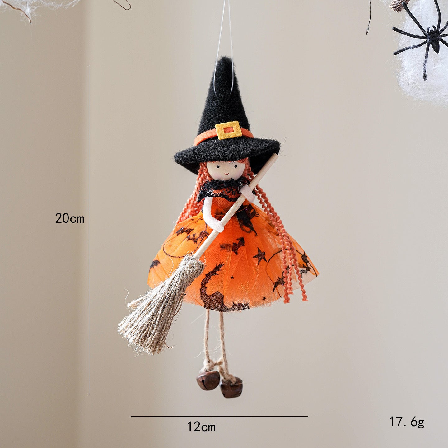 Mesh Broom Girl Angel Christmas Tree Pendant