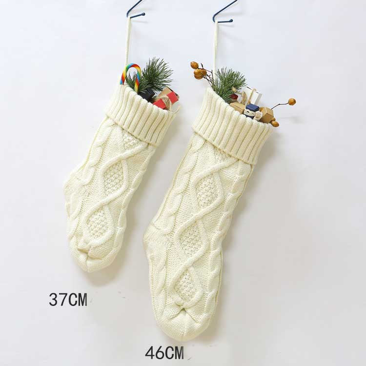 A Knitted Wool Diamond Socks