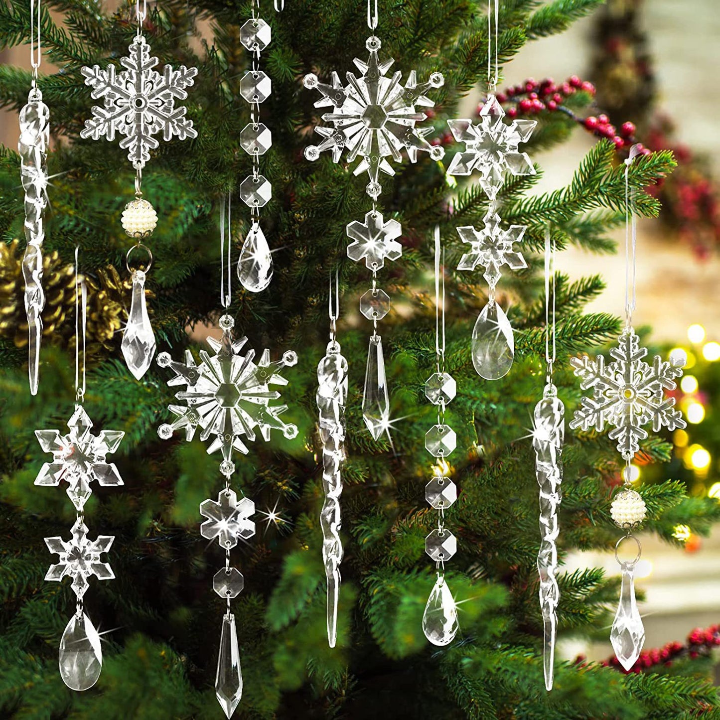 Acrylic Ice Strip Xmas Ornaments