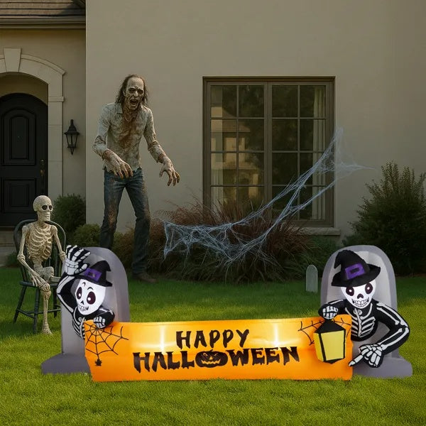 Skeleton Tombstone Banner