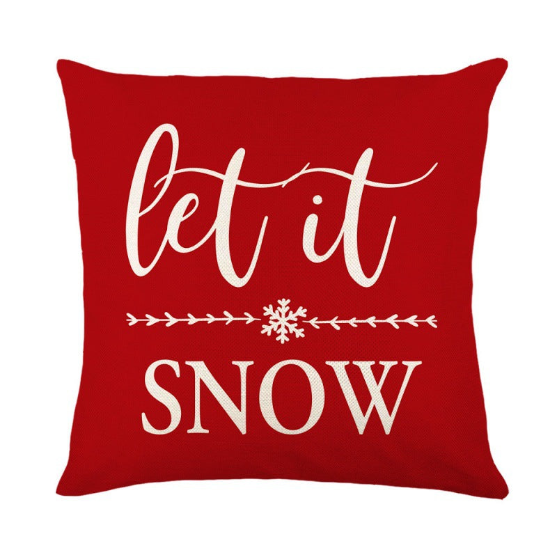 Festival Festive Linen Printing Pillow Cover