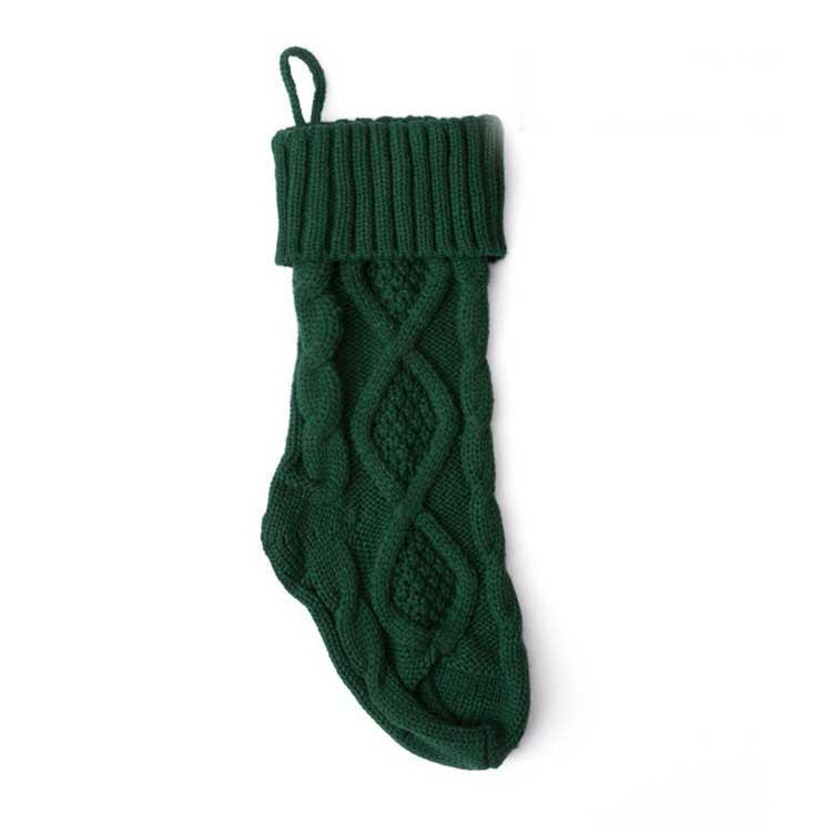 A Knitted Wool Diamond Socks