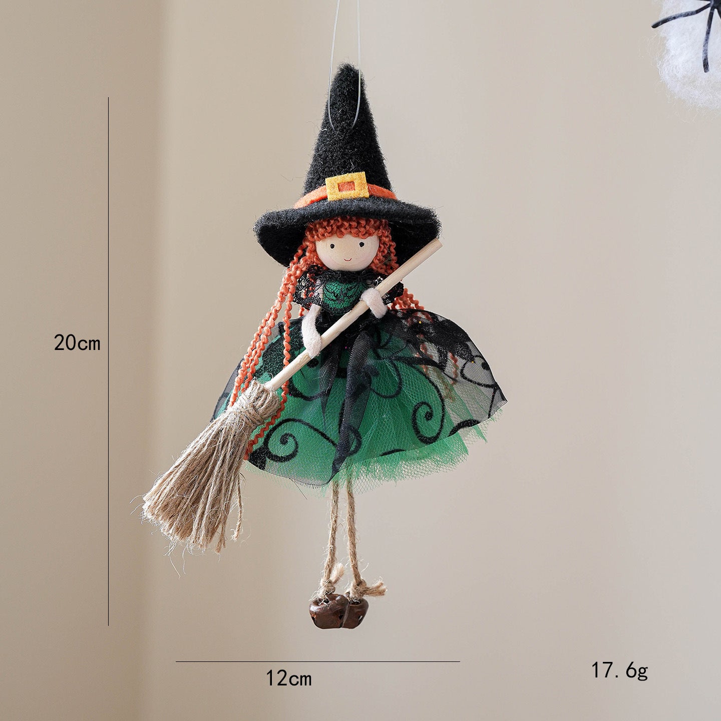 Mesh Broom Girl Angel Christmas Tree Pendant