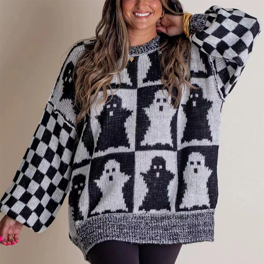 Halloween Cartoon Ghost Sweater