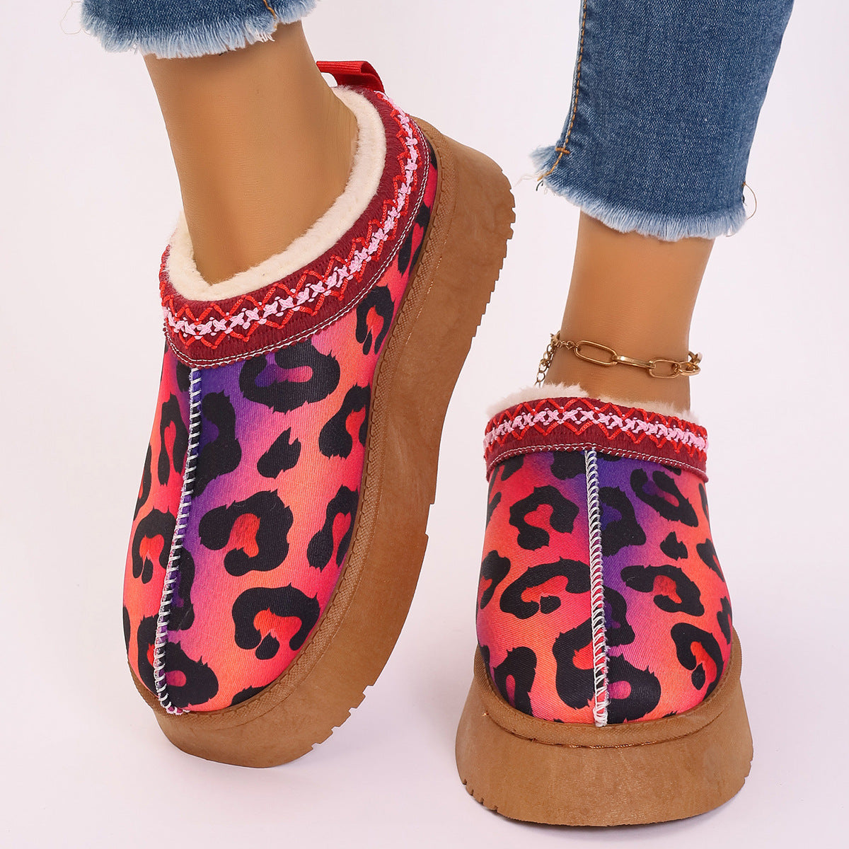 Cartoon Print Ankle Boots