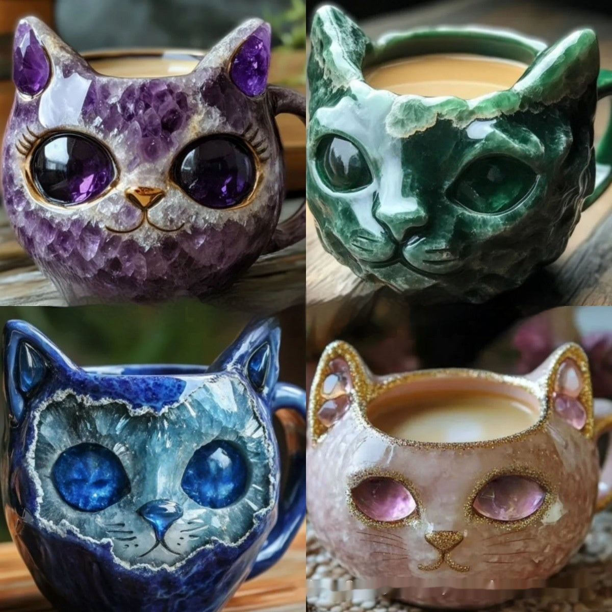 Geode Mug Crystal Cat Cup
