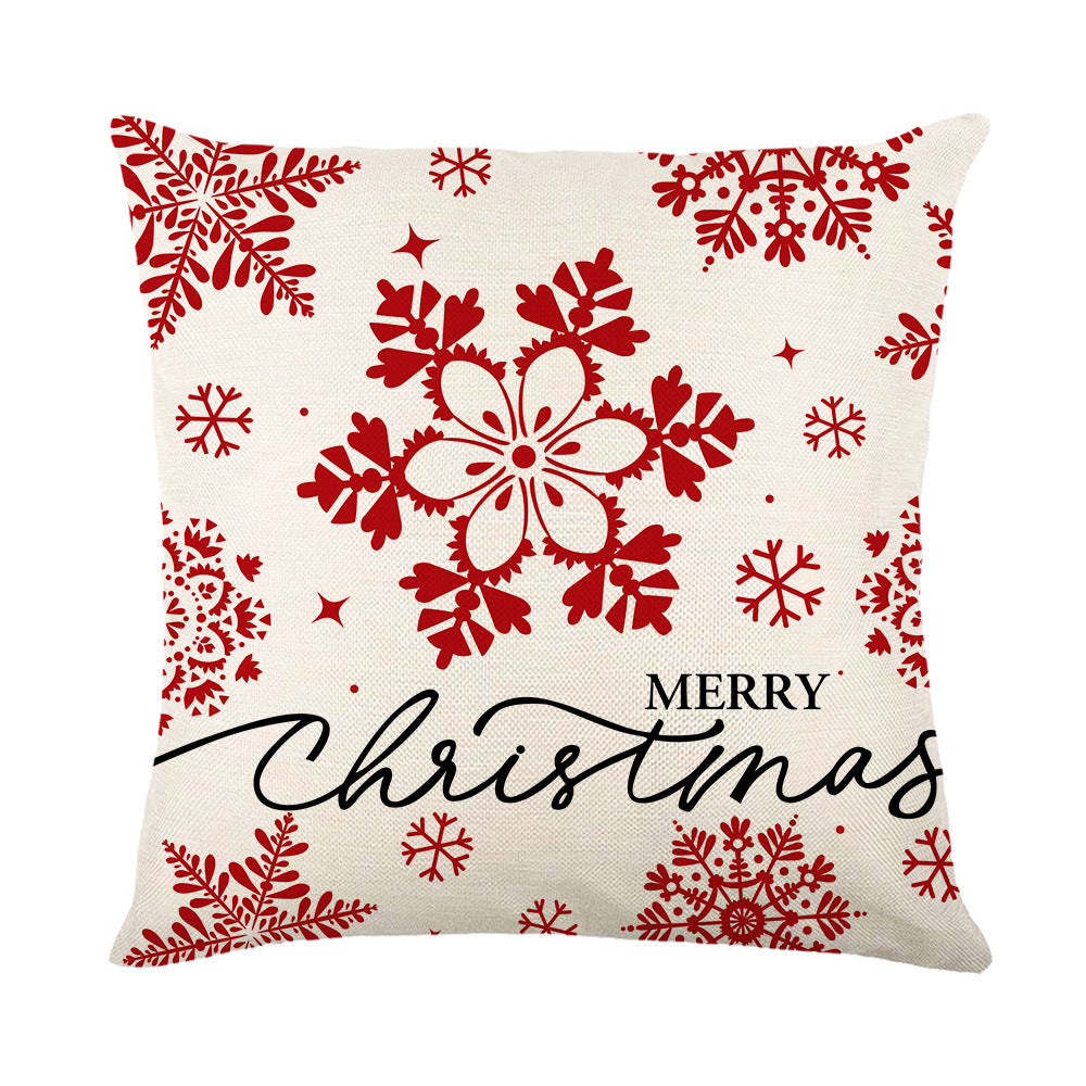 Festival Festive Linen Printing Pillow Cover