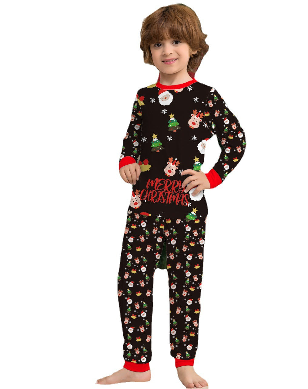 Black Matching Pajamas Set Christmas