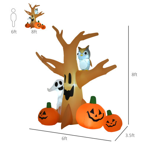 Haunted Tree With Owl/Ghost/Pumpkins