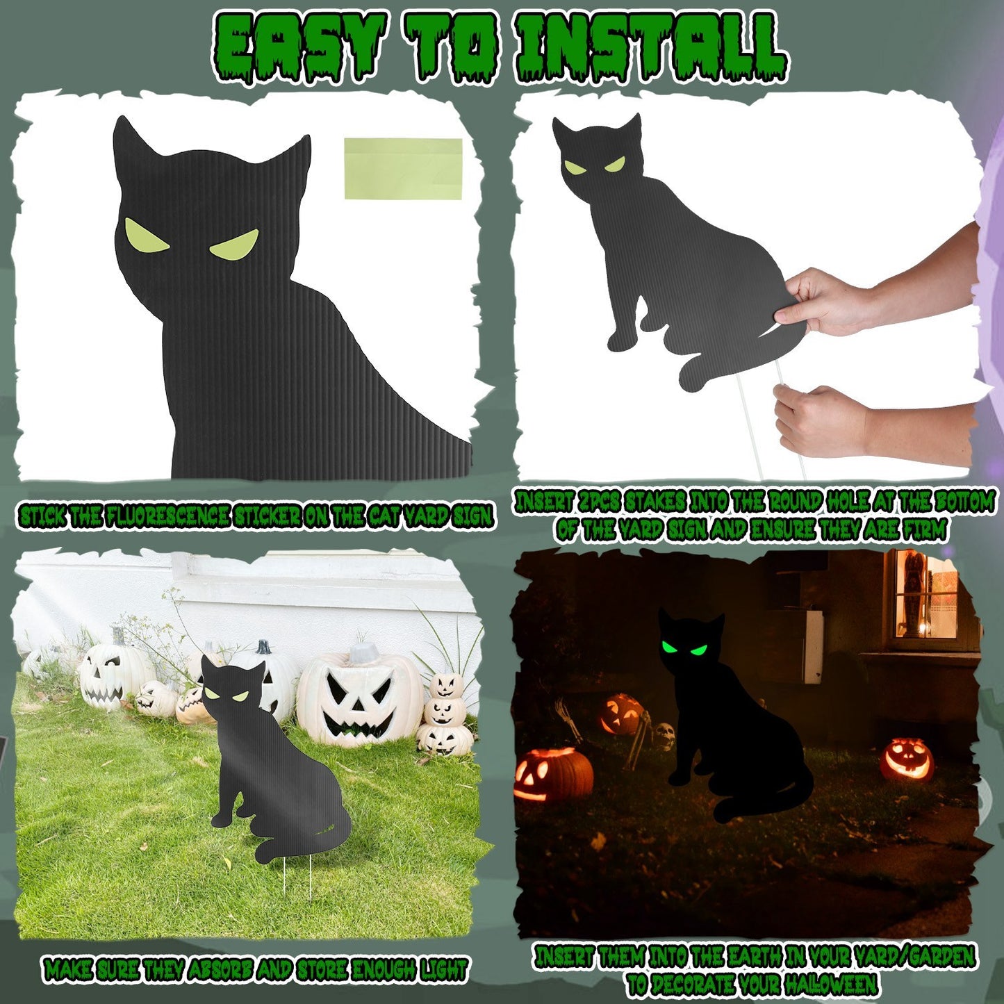 Skull/Tomb/Black Cat Yard Signs
