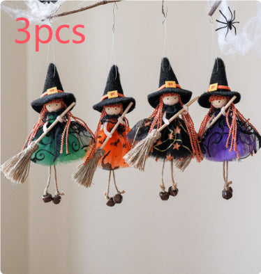 Mesh Broom Girl Angel Christmas Tree Pendant