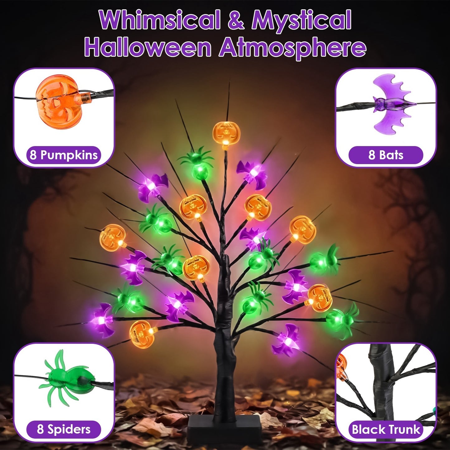 2Pack 1.97FT Lighted Halloween