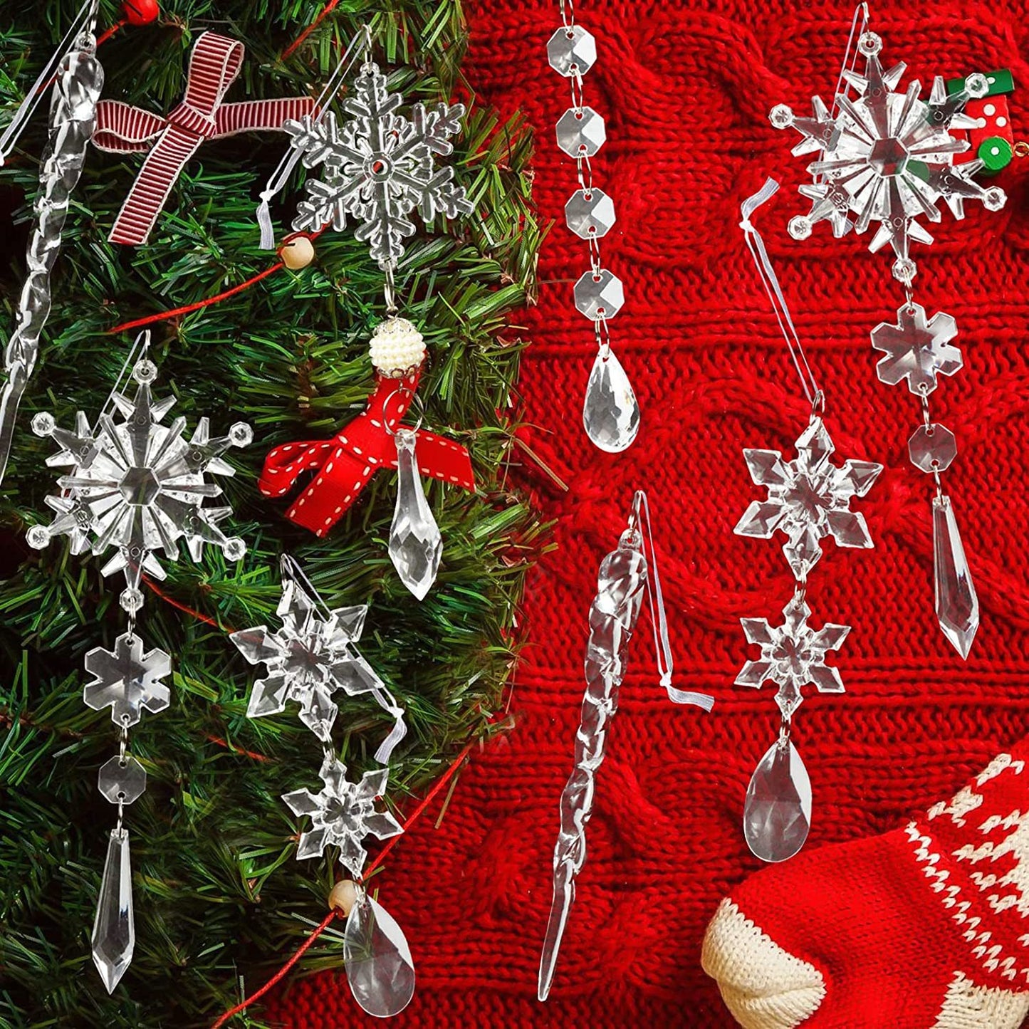 Acrylic Ice Strip Xmas Ornaments