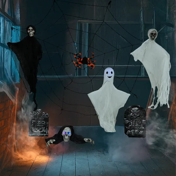 Hanging Ghosts/Cobwebs/Gravestone
