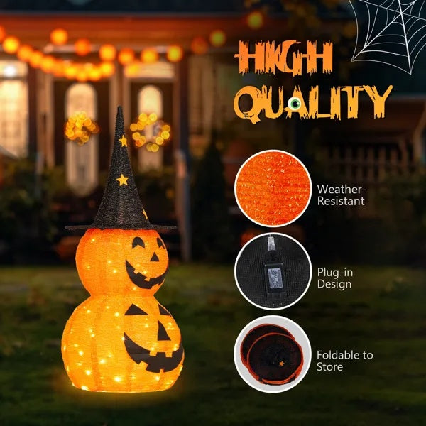 2pcs 3ft Halloween Collapsible Pumpkin