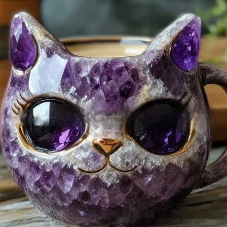 Geode Mug Crystal Cat Cup