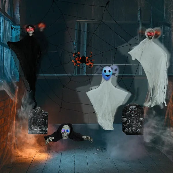 Hanging Ghosts/Cobwebs/Gravestone