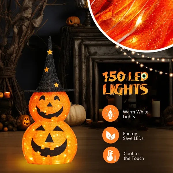 2pcs 3ft Halloween Collapsible Pumpkin