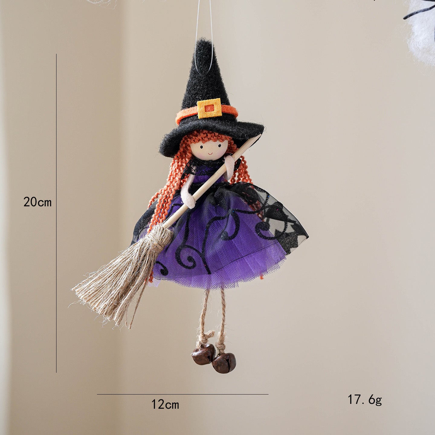 Mesh Broom Girl Angel Christmas Tree Pendant