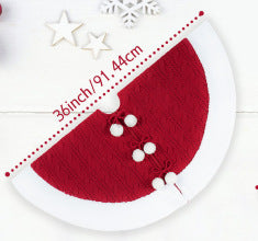 White Pompon Knitted Christmas Tree Skirt