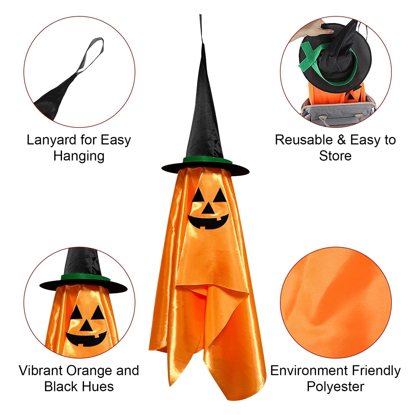 Hanging Ghosts With Wizard Hat